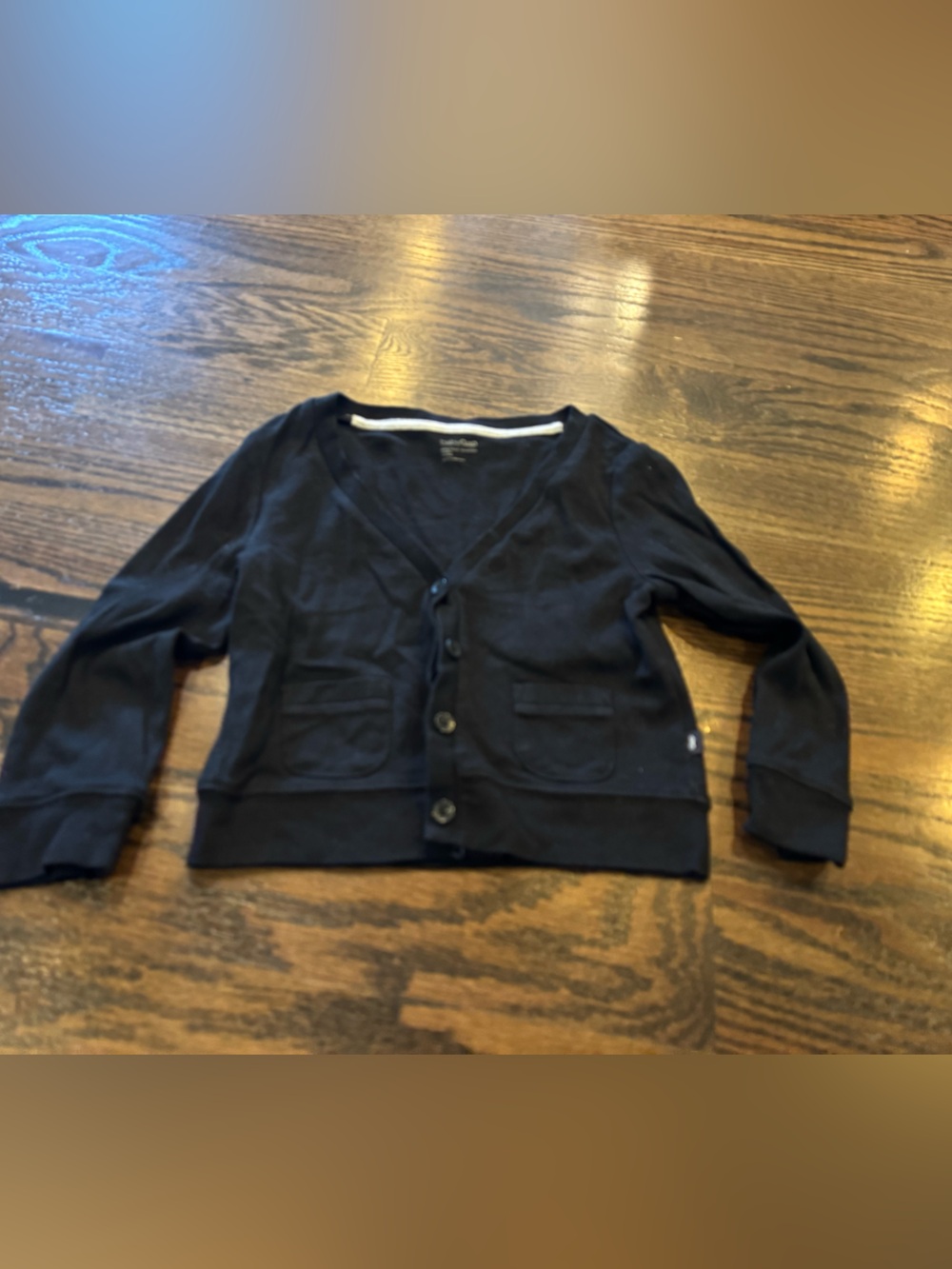 GAP Black Kids V-Neck knit Button Cardigan